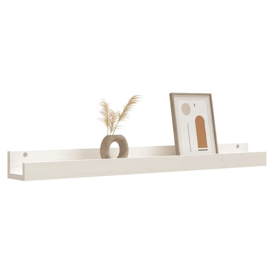 Étagères murales 2 pcs Blanc 110x12x9 cm Bois de pin massif - 7