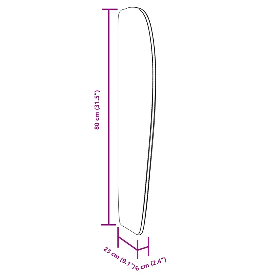Oreille de tête de lit Noir 80 x 23 x 6 cm PVC - 11