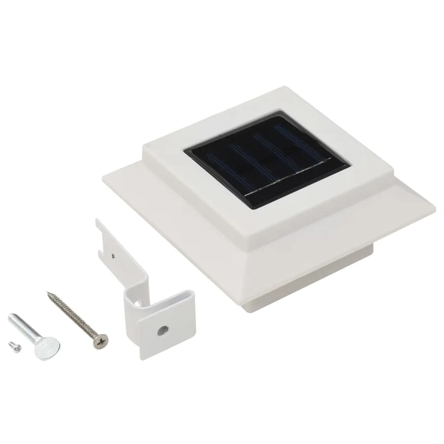 Lampe solaire à LED carrée d'extérieur 6 pcs 12 cm Blanc - 6