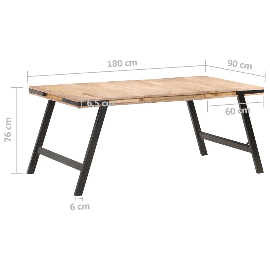 Table à manger 180x90x76 cm Bois de manguier massif - 5