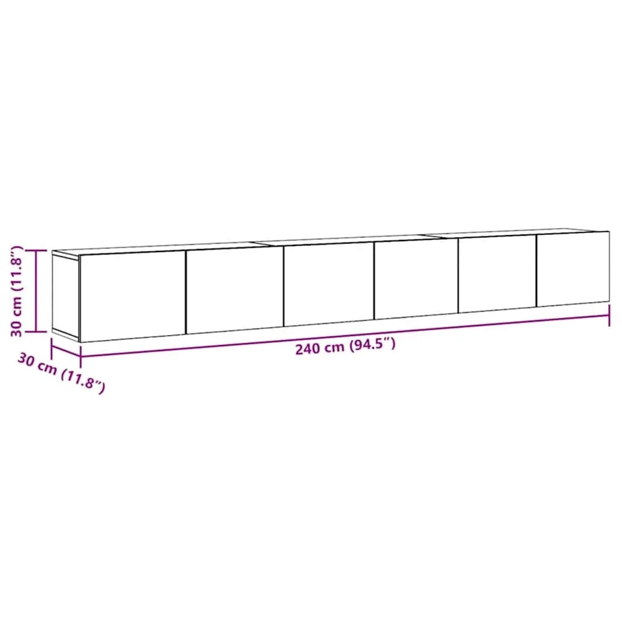 Ensemble de meubles TV 3 pcs Blanc Bois d'ingénierie - 7