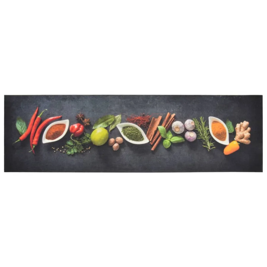 Tapis de cuisine lavable impression d'épices 45x150 cm velours - 2