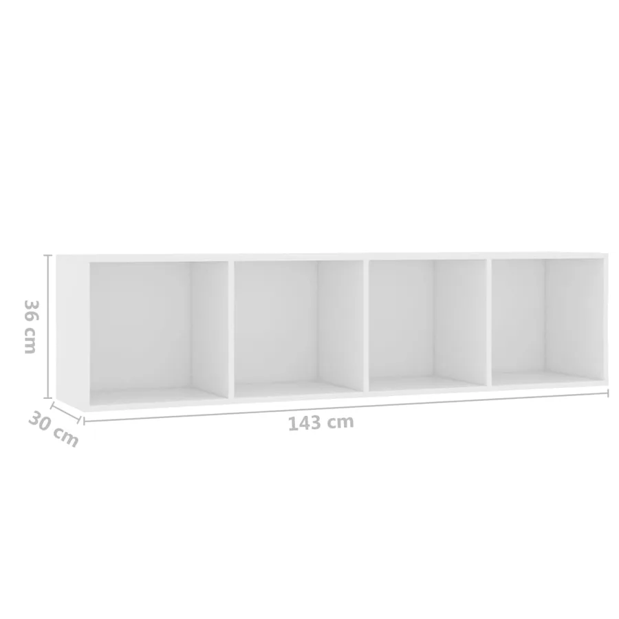 Bibliothèque/Meuble TV Blanc 143x30x36 cm - 8