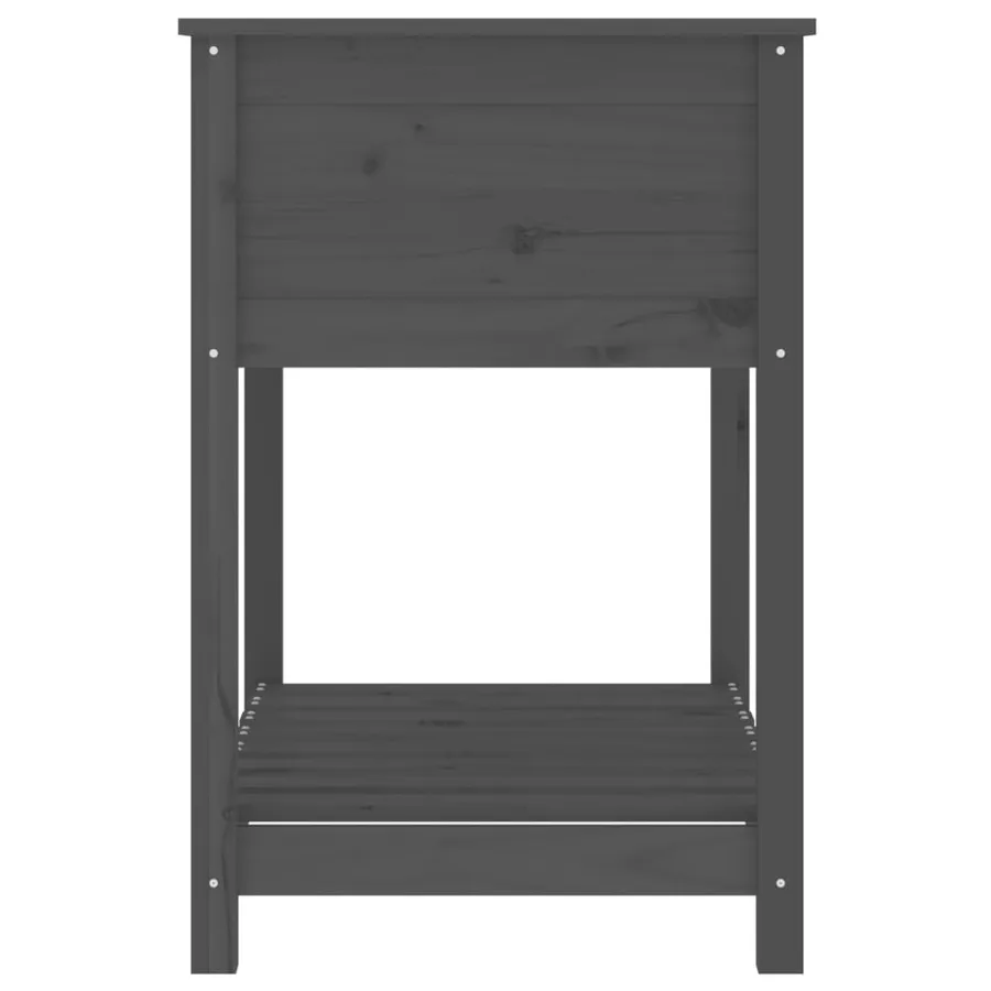 Jardinière avec étagère Gris 82,5x54x81 cm Bois massif de pin - 6