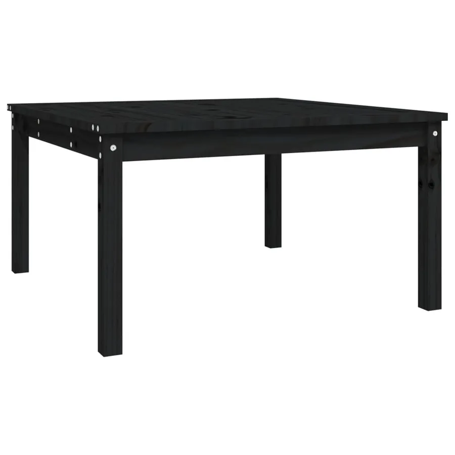 Table de jardin noir 82,5x82,5x45 cm bois massif de pin - 2
