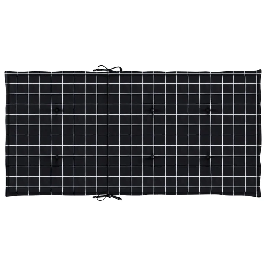 Coussins de chaise à dossier bas lot de 4 noir à carreaux tissu - 7