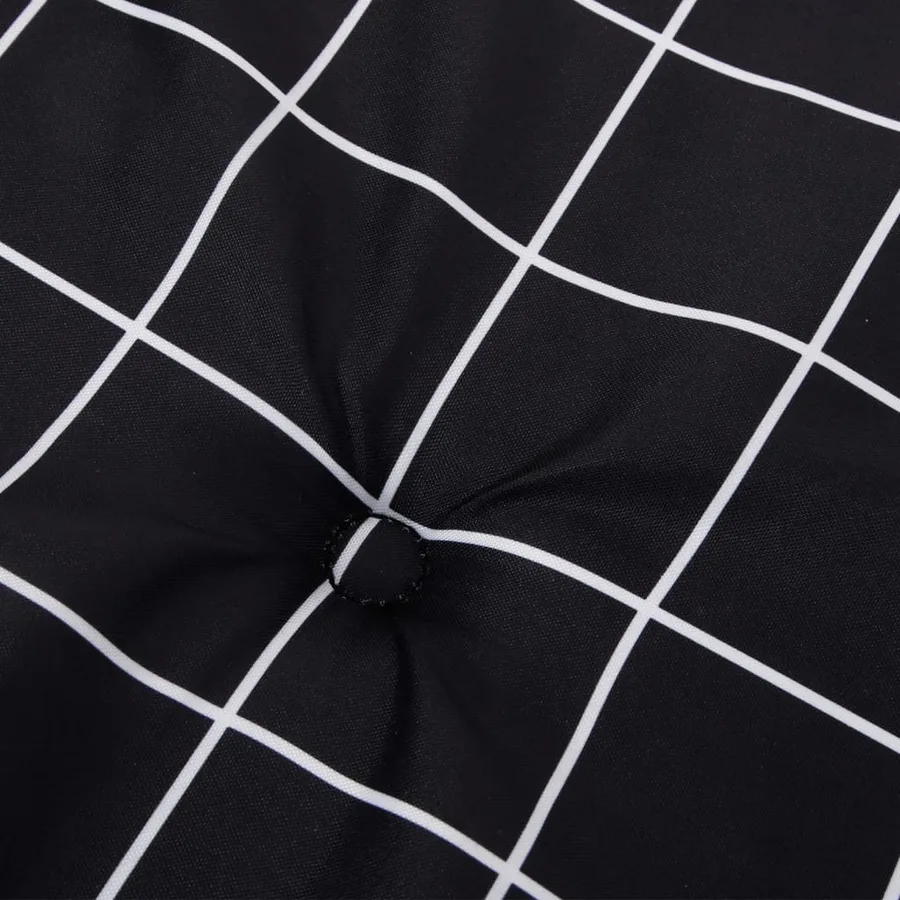 Coussins de chaise à dossier bas lot de 4 noir à carreaux tissu - 8