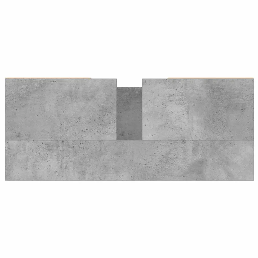 Armoire salle de bain gris béton 80x33x60cm bois d'ingénierie - 9