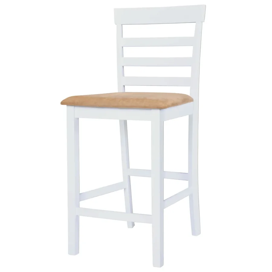Table et chaises de bar 3 pcs Bois massif Marron et blanc - 6