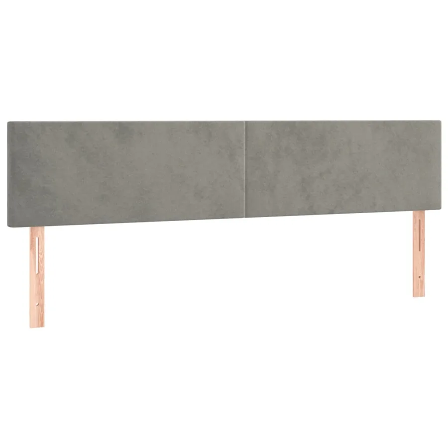 Tête de lit à LED Gris clair 180x5x78/88 cm Velours - 4