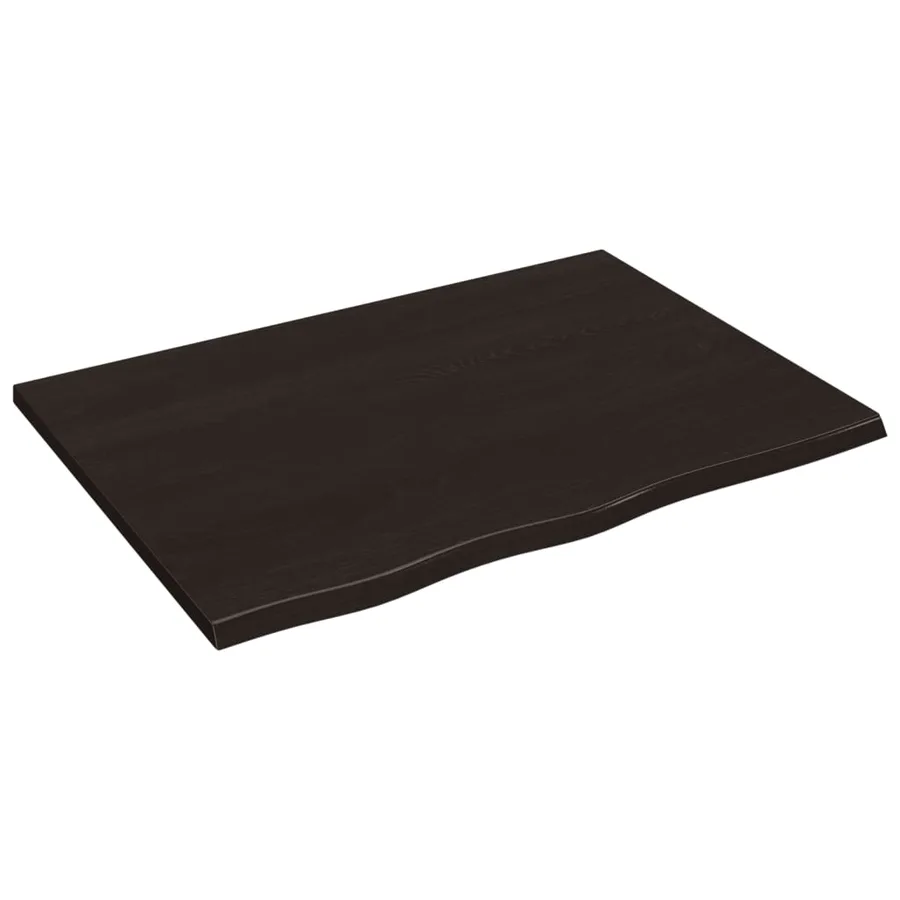 Étagère murale marron foncé 80x60x2 cm bois chêne massif traité - 2