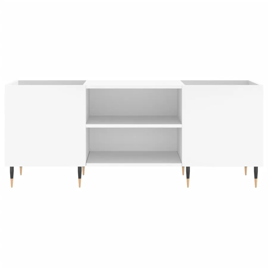 Armoire à disques blanc 121x38x48 cm bois d'ingénierie - 4