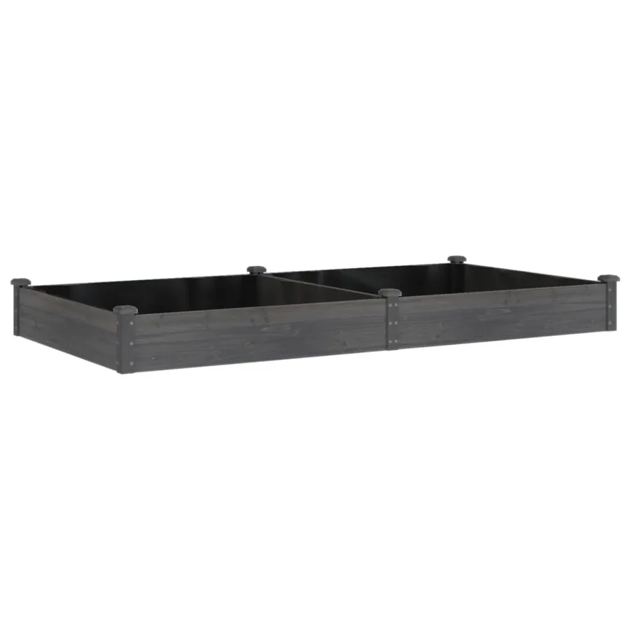 Lit surélevé de jardin doublure 240x120x25 cm bois massif sapin - 2