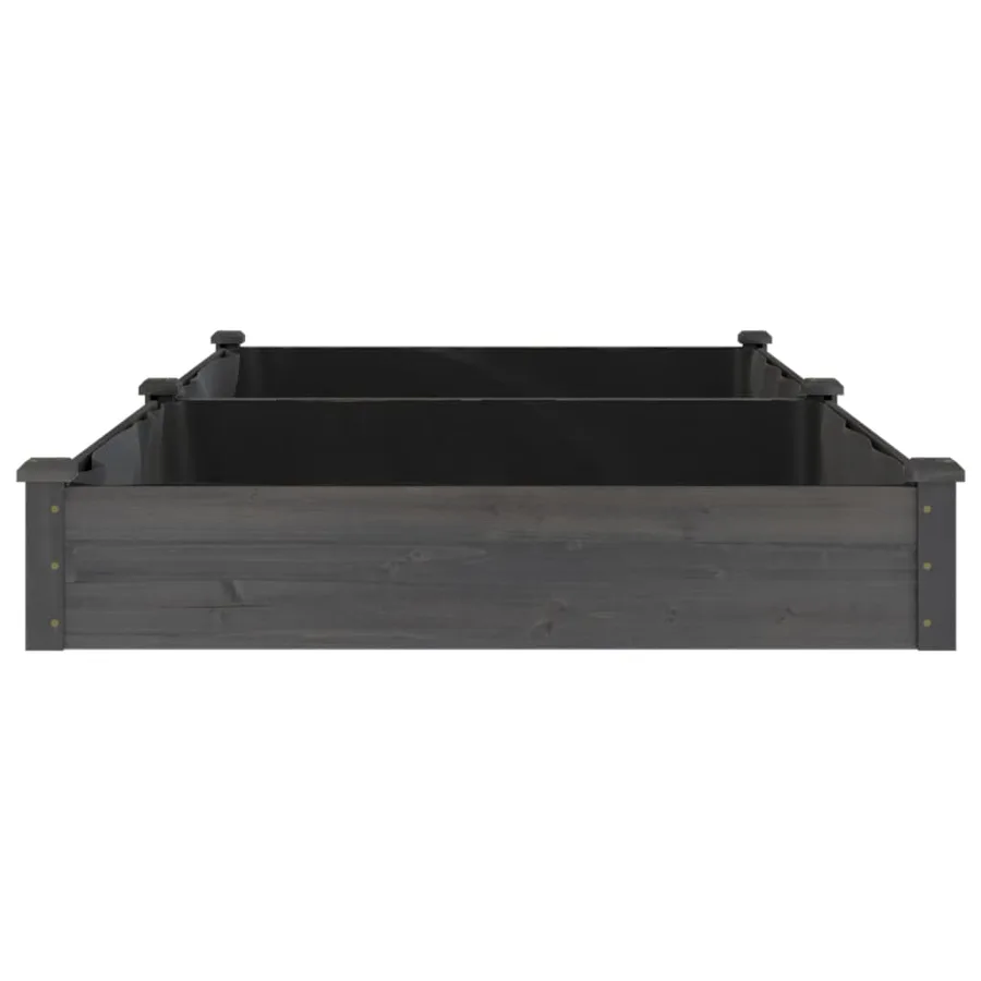 Lit surélevé de jardin doublure 240x120x25 cm bois massif sapin - 5