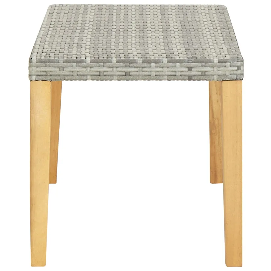 Banc de jardin 120 cm Gris Résine tressée et bois d'acacia - 3