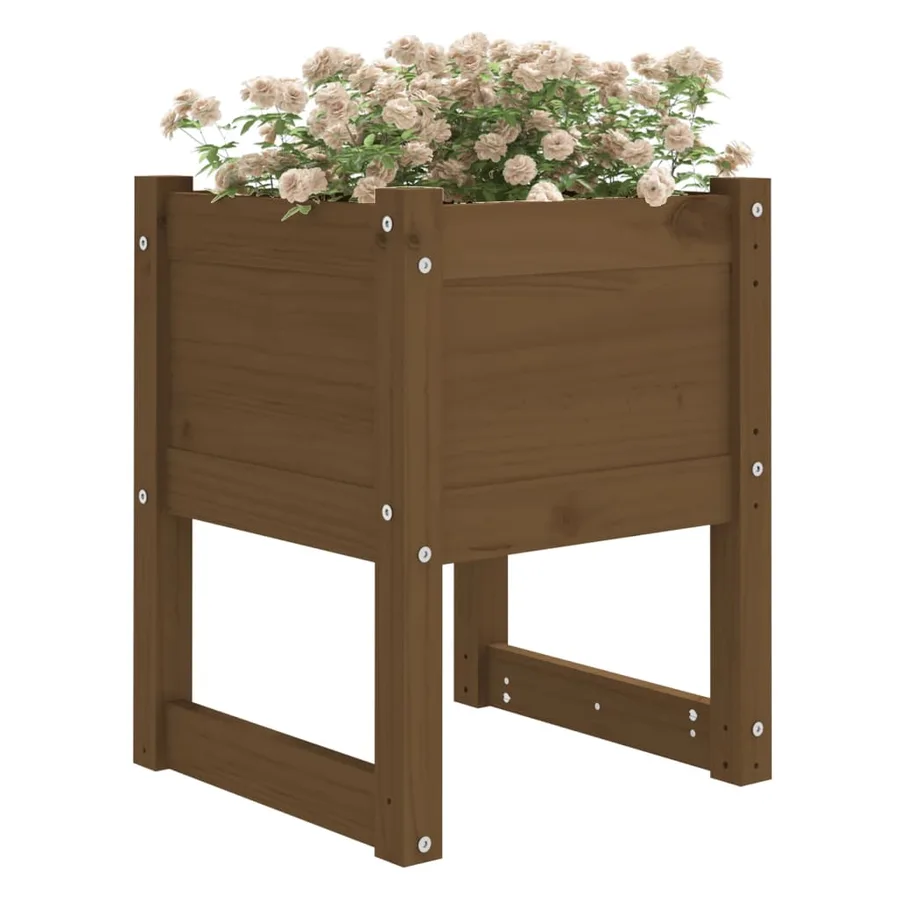 Jardinière Marron miel 40x40x52,5 cm Bois massif de pin - 3