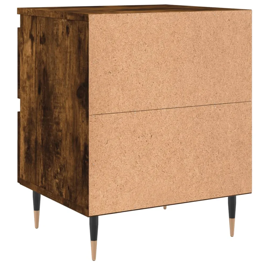 Table de chevet chêne fumé 40x35x50 cm bois d’ingénierie - 8
