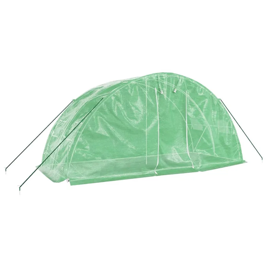 Serre avec cadre en acier vert 10 m² 5x2x2,3 m - 3