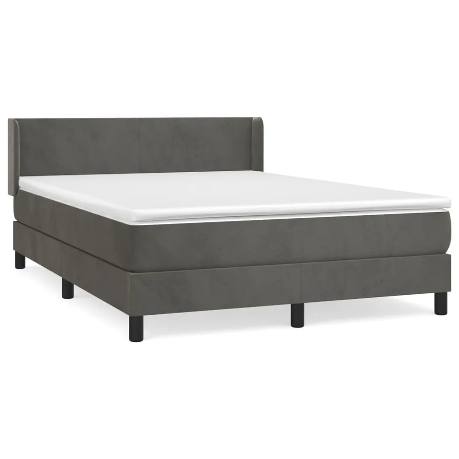 Sommier à lattes de lit et matelas Gris foncé 140x200cm Velours - 2