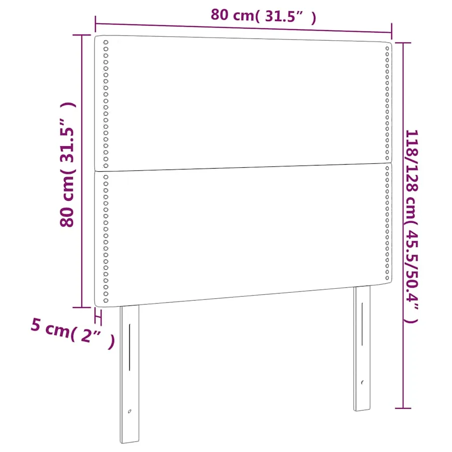 Tête de lit à LED Bleu foncé 80x5x118/128 cm Velours - 7