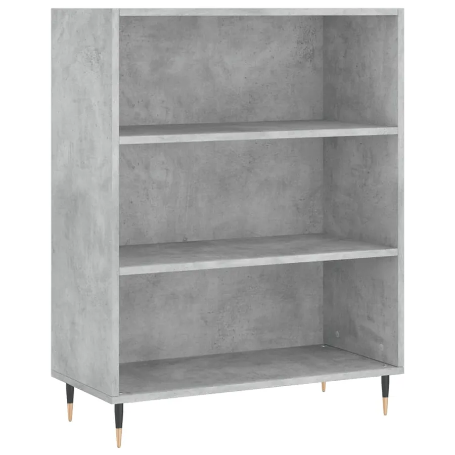 Bibliothèque gris béton 69,5x32,5x90 cm bois d'ingénierie - 2