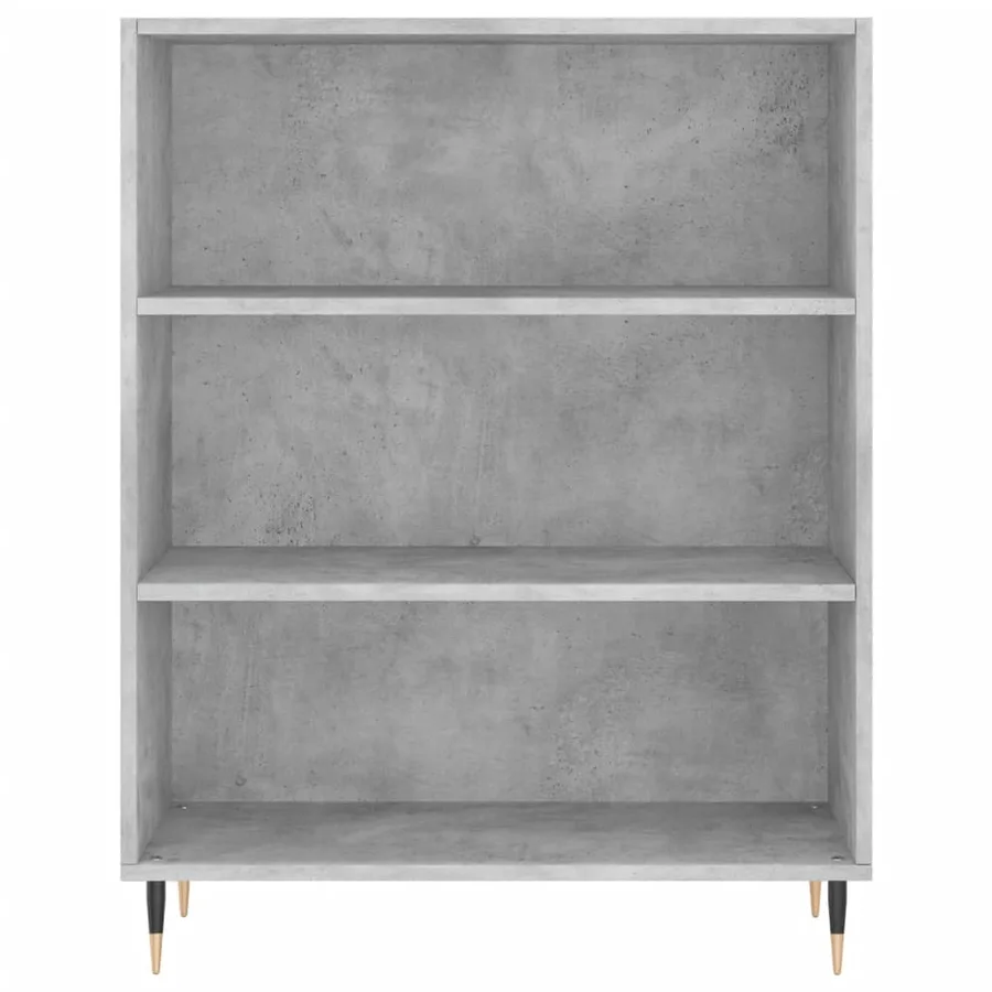 Bibliothèque gris béton 69,5x32,5x90 cm bois d'ingénierie - 4