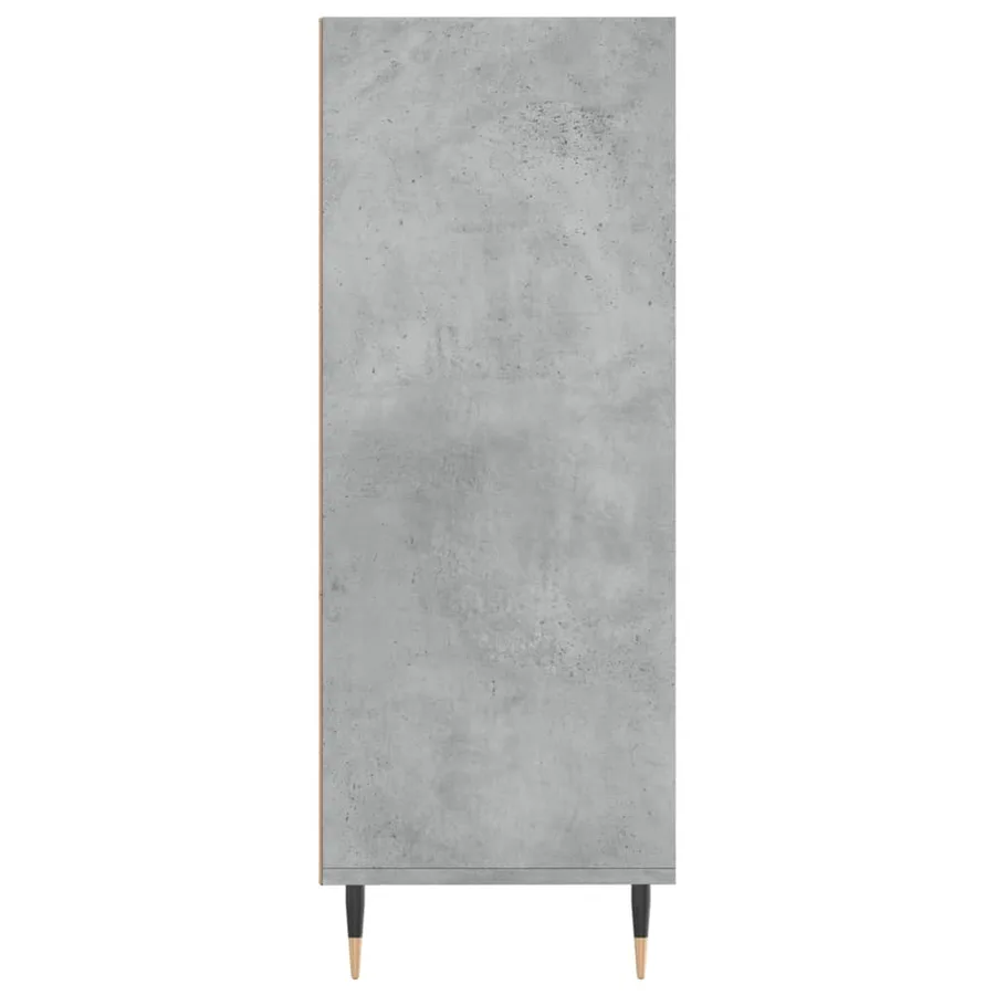 Bibliothèque gris béton 69,5x32,5x90 cm bois d'ingénierie - 5