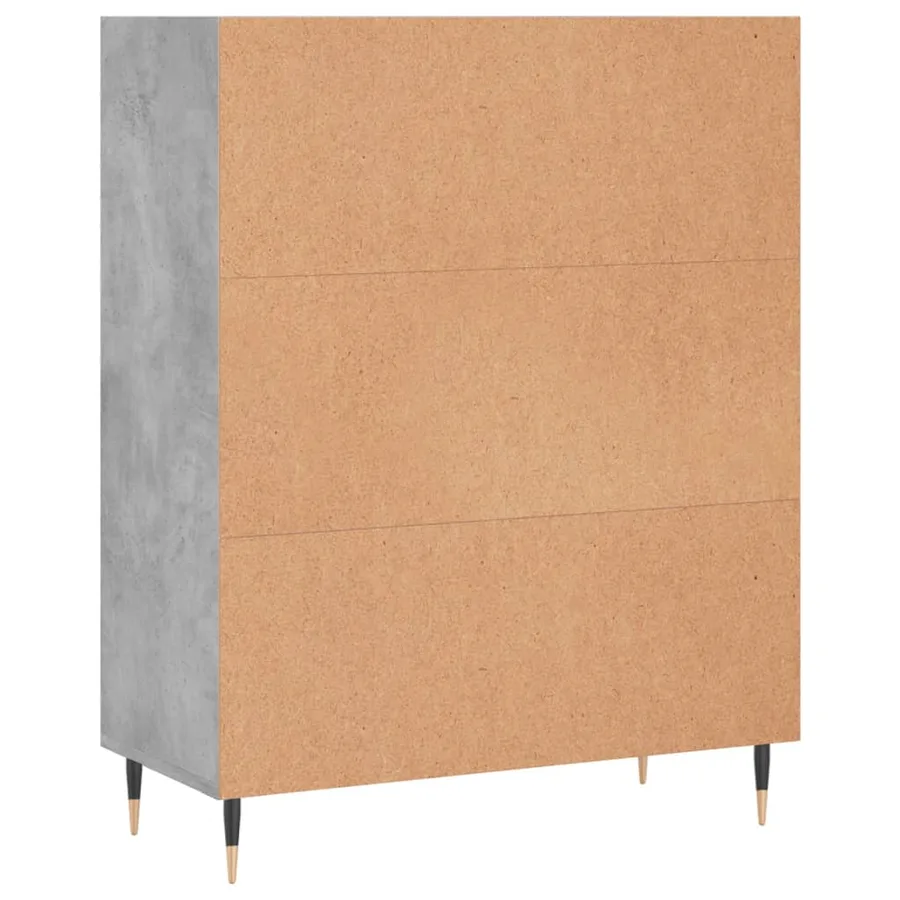Bibliothèque gris béton 69,5x32,5x90 cm bois d'ingénierie - 6