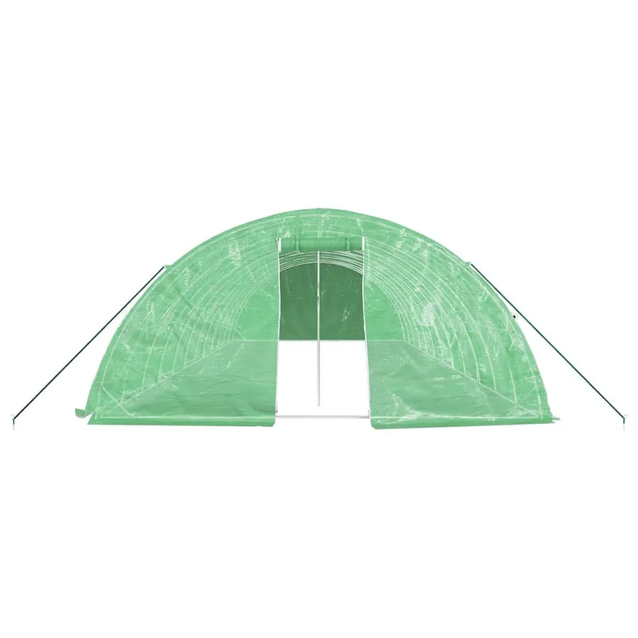 Serre avec cadre en acier vert 60 m² 12x5x2,3 m - 4
