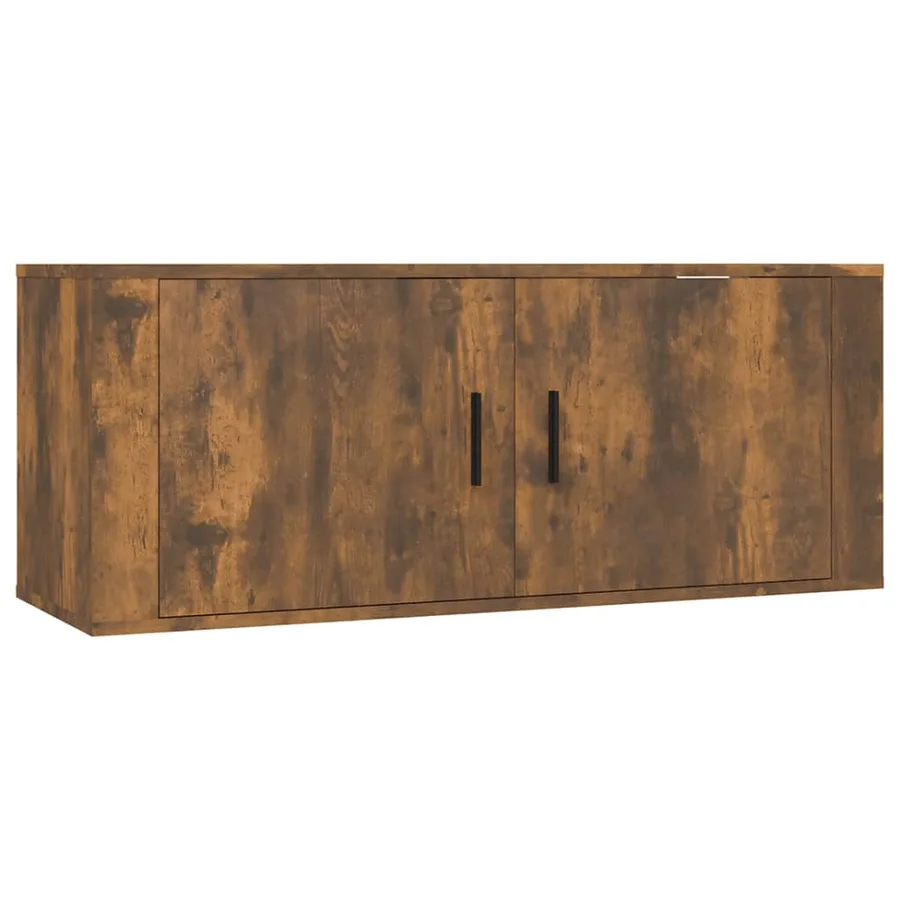 Meuble TV mural Chêne fumé 100x34,5x40 cm - 2
