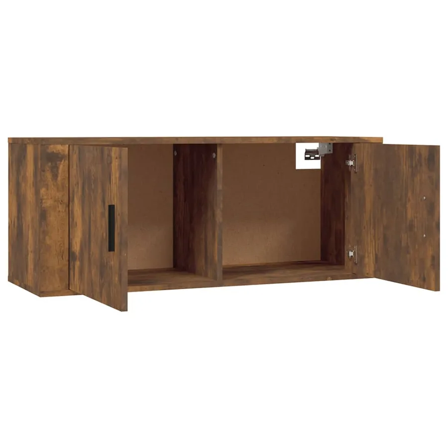 Meuble TV mural Chêne fumé 100x34,5x40 cm - 5