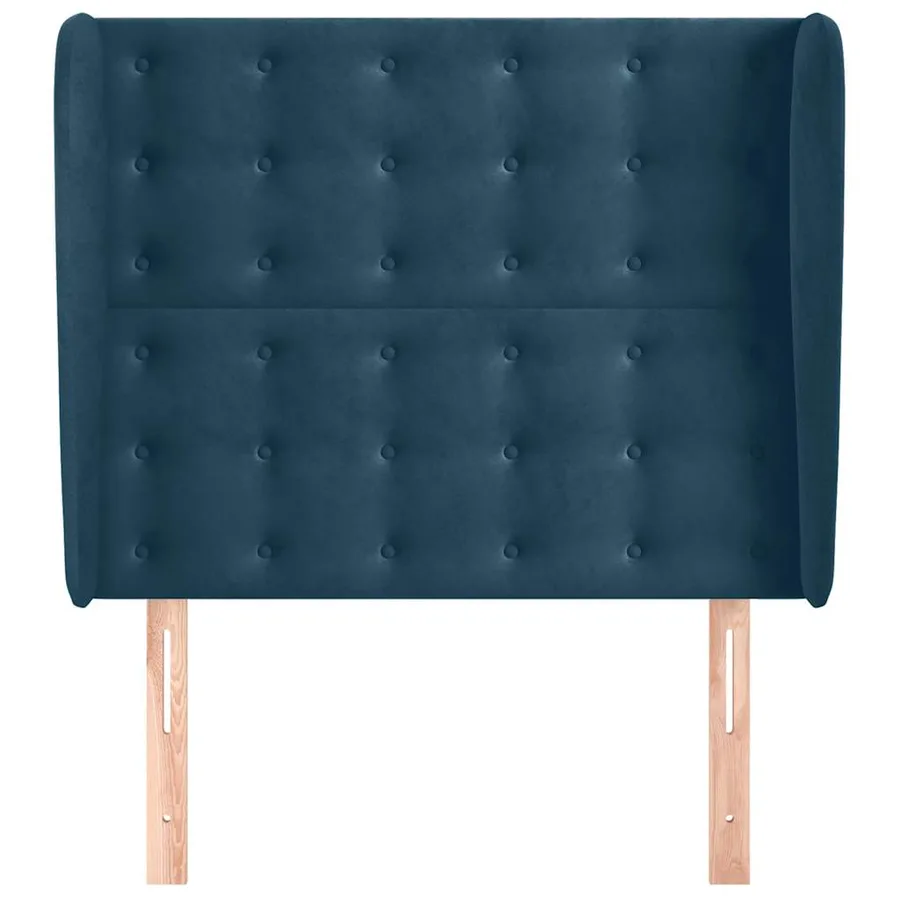 Tête de lit avec oreilles Bleu foncé 103x23x118/128 cm Velours - 3