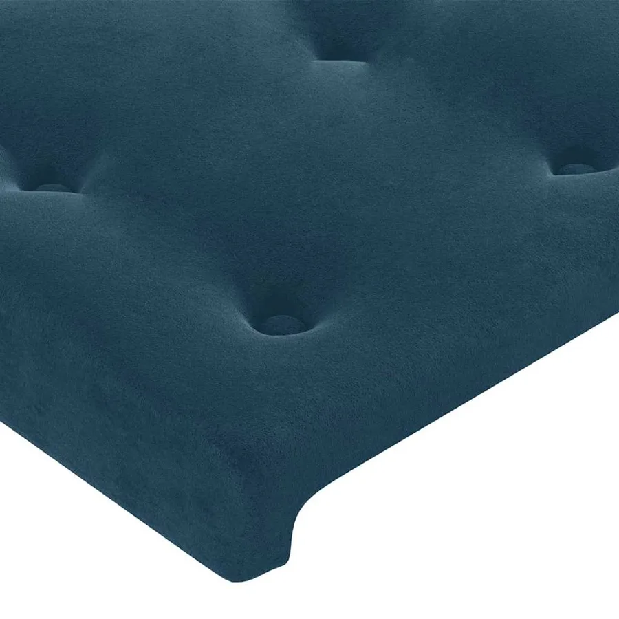 Tête de lit avec oreilles Bleu foncé 103x23x118/128 cm Velours - 5