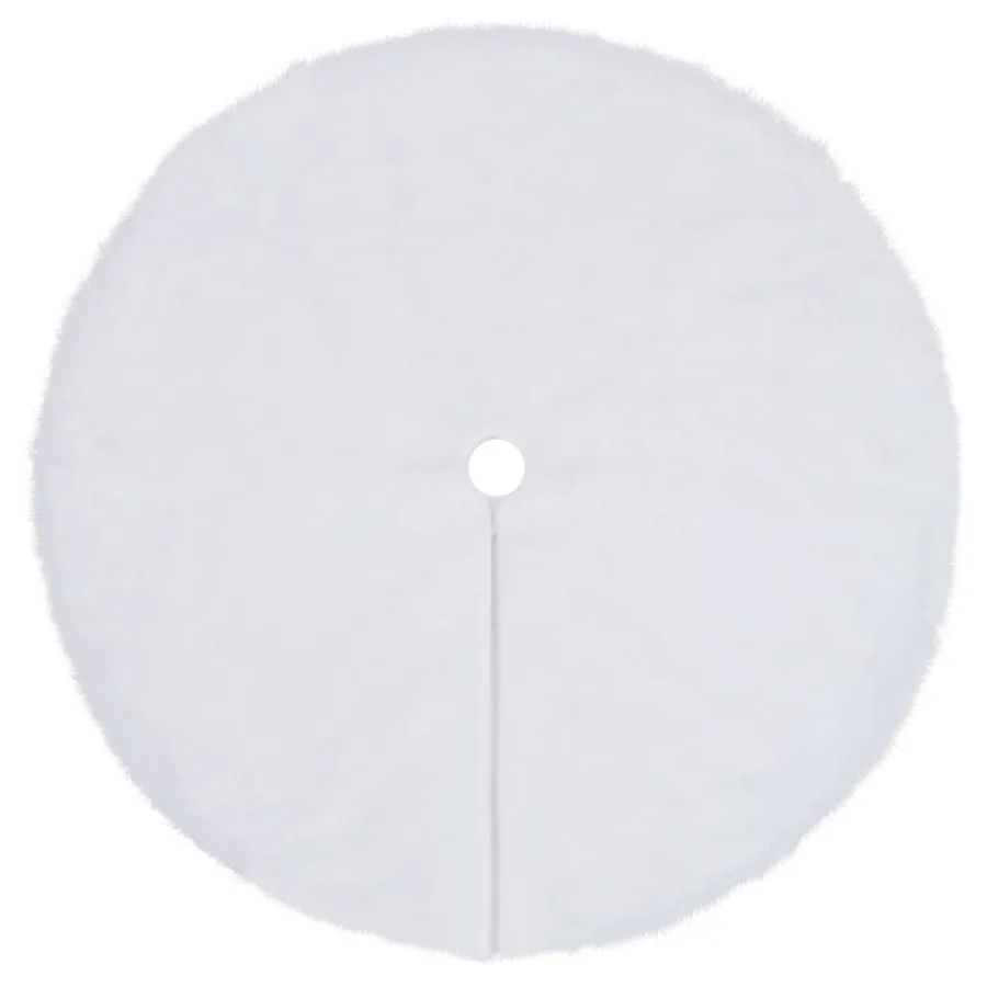 Jupe de sapin de Noël blanche 90 cm en fausse fourrure - 2