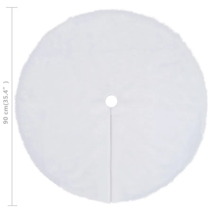 Jupe de sapin de Noël blanche 90 cm en fausse fourrure - 6