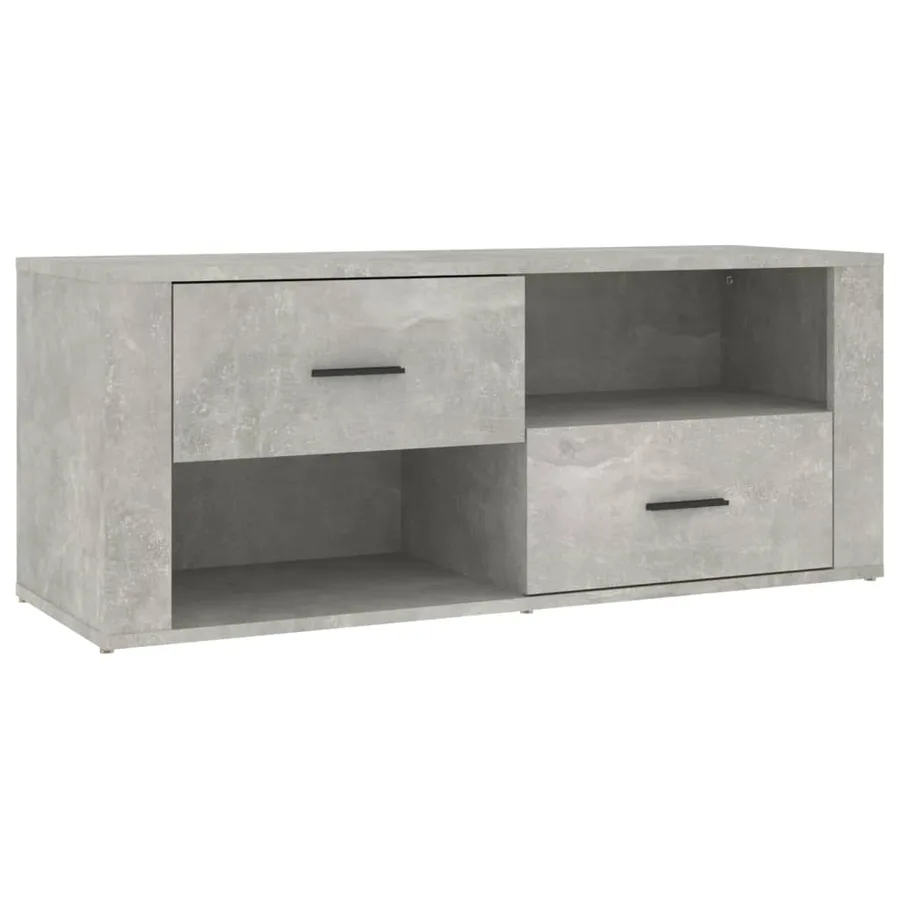 Meuble TV Gris béton 100x35x40 cm Bois d'ingénierie - 2