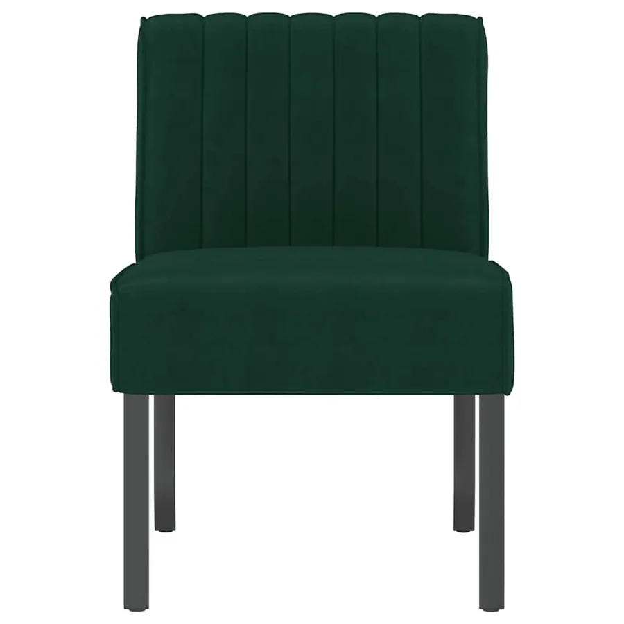Fauteuil sans accoudoirs vert foncé velours - 3