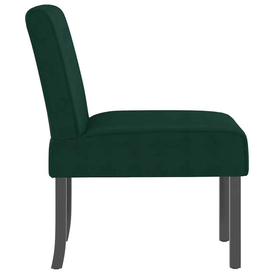 Fauteuil sans accoudoirs vert foncé velours - 4