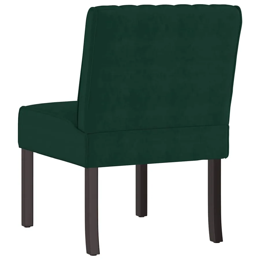Fauteuil sans accoudoirs vert foncé velours - 5