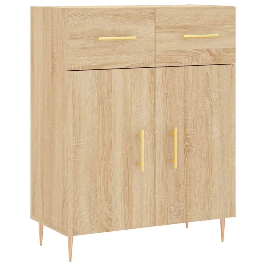 Buffet haut Chêne sonoma 69,5x34x180 cm Bois d'ingénierie - 7