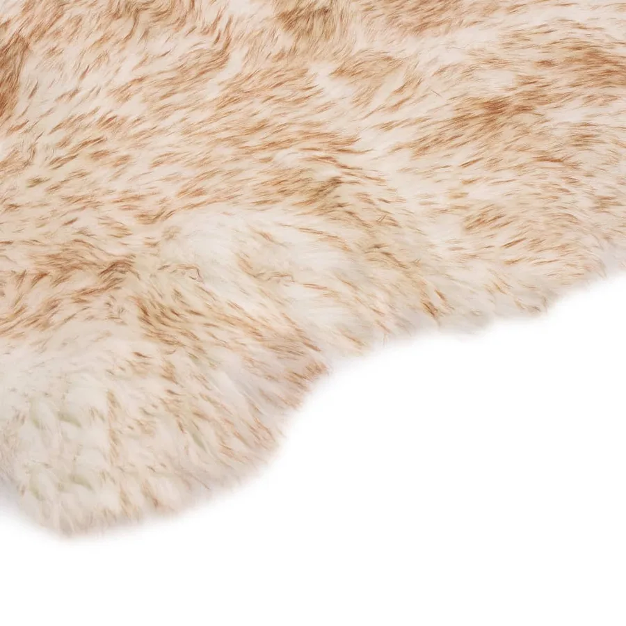 Tapis 60 x 90 cm Peau de mouton synthétique Mélange de marron - 2
