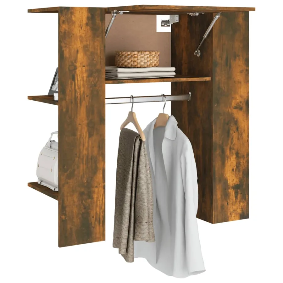 Armoire de couloir Chêne fumé 97,5x37x99 cm Bois d'ingénierie - 4