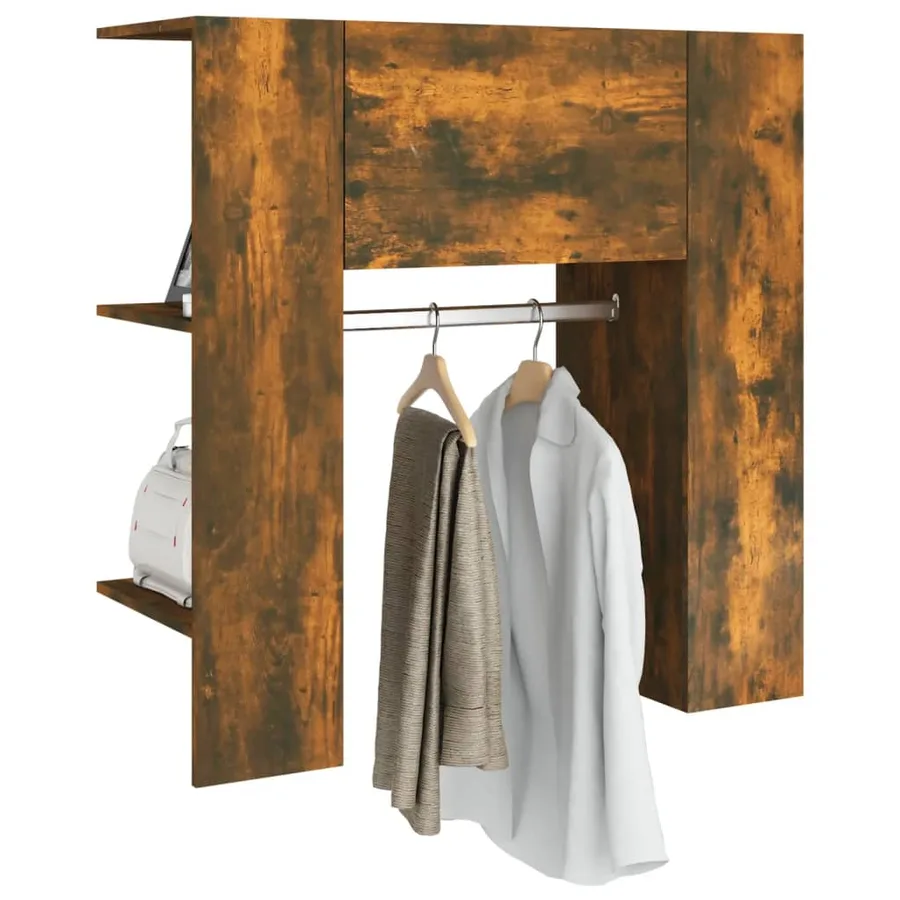 Armoire de couloir Chêne fumé 97,5x37x99 cm Bois d'ingénierie - 5