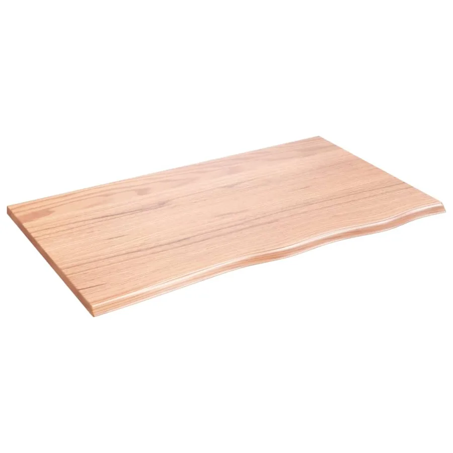 Étagère murale marron clair 100x60x2cm bois chêne massif traité - 2