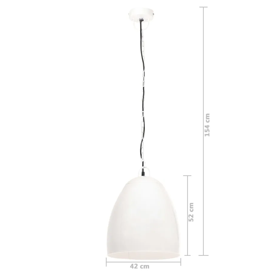 Lampe suspendue industrielle 25 W Blanc Rond 42 cm E27 - 9