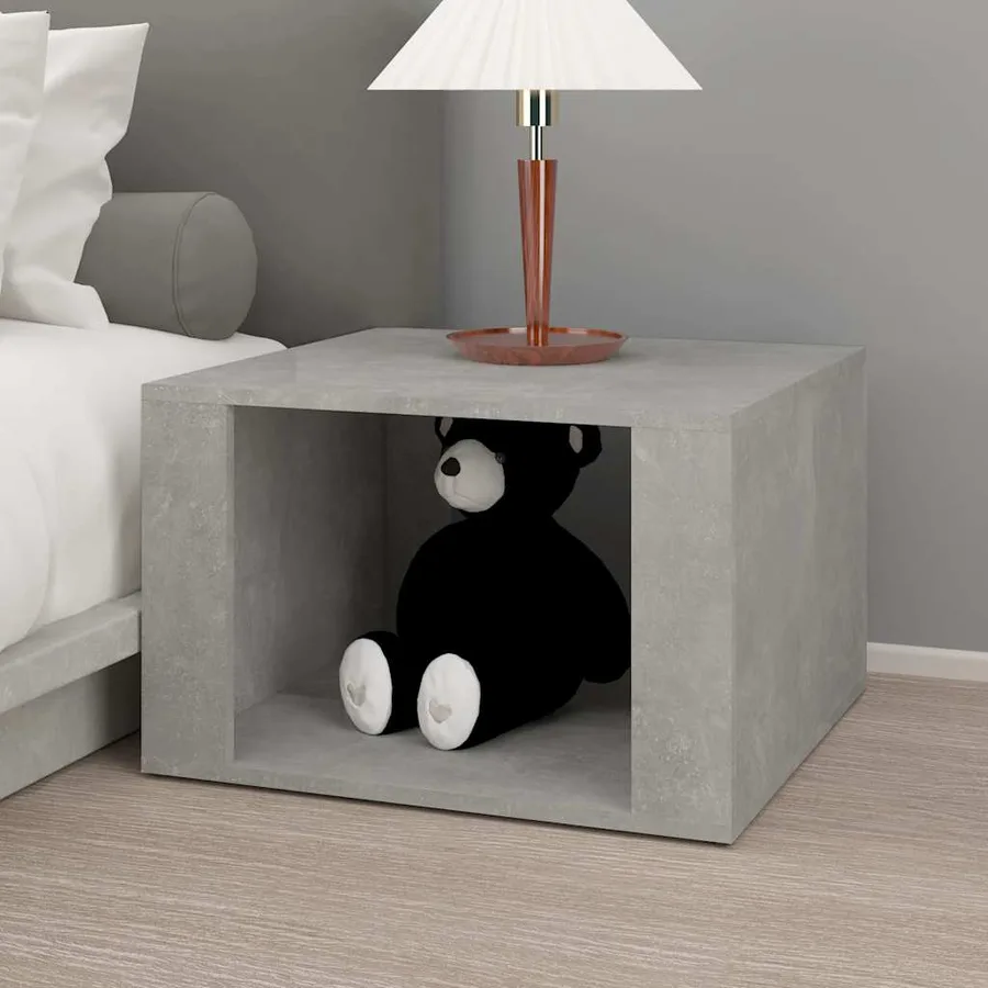 Table de chevet Gris béton 57x55x36 cm Bois d'ingénierie - 3