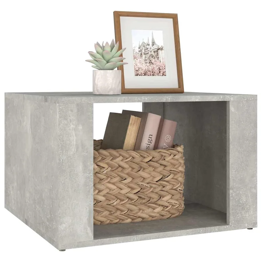 Table de chevet Gris béton 57x55x36 cm Bois d'ingénierie - 4