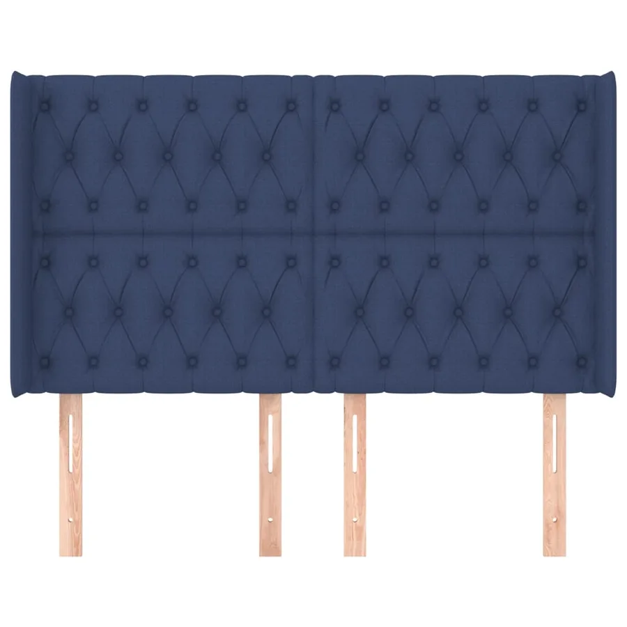Tête de lit avec oreilles Bleu 163x16x118/128 cm Tissu - 3