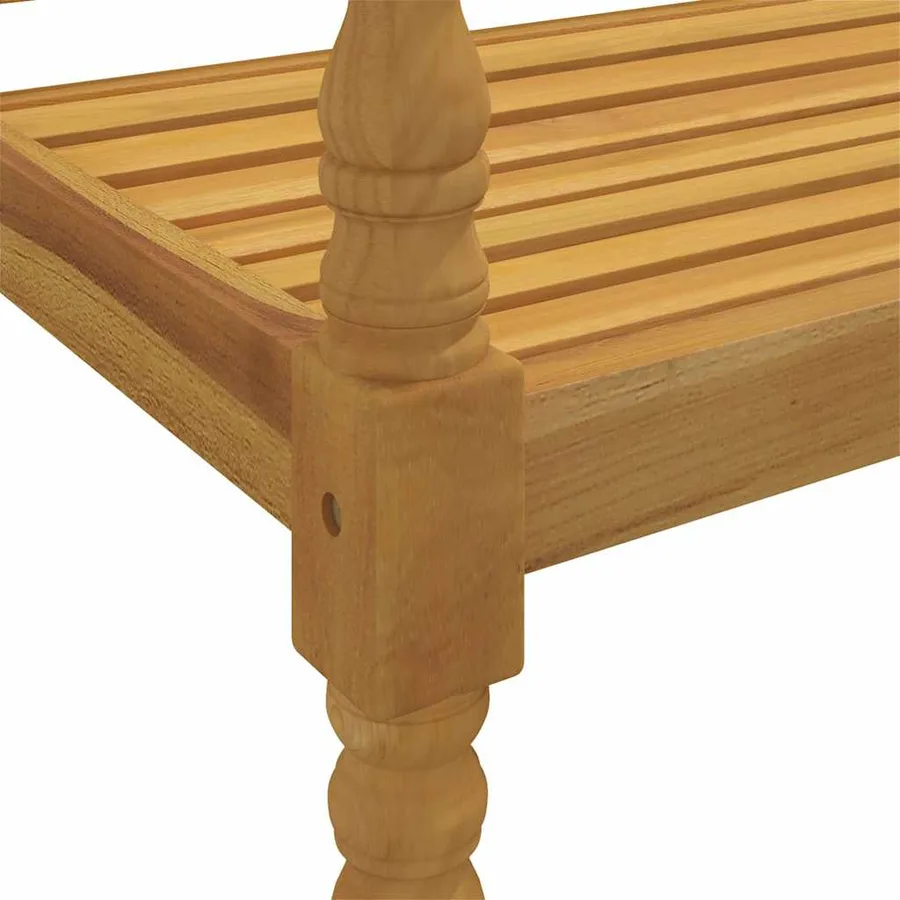 Banc Batavia avec coussin gris 150 cm Bois de teck massif - 6