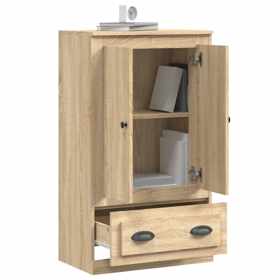 Buffet haut chêne sonoma 60x35,5x103,5 cm bois d'ingénierie - 5